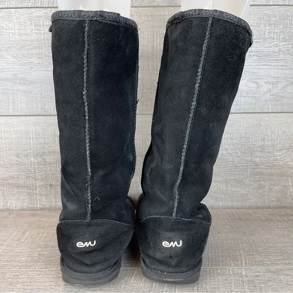 EMU sz 6 Brontë black suede wool lined boots